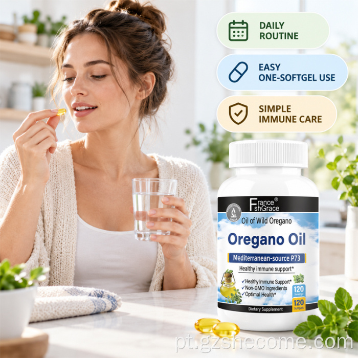 Shecome Oregano Oil Softgels Suporte Antioxidante Imune